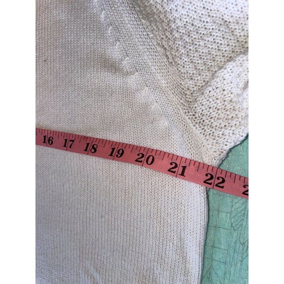 Sonoma Womens cream Lattice Knit Soft Long Sleeve Warm Winter Sweater XL - Picture 9 of 12